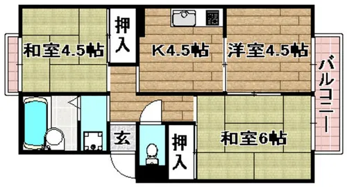 シャンポール・ド・高槻【1階】の間取り