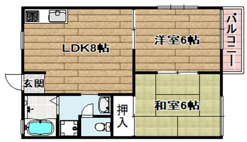 宮之川原サンハイツ【201号室】の間取り
