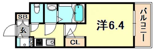エスリード神戸兵庫駅マリーナスクエア【5階】の間取り