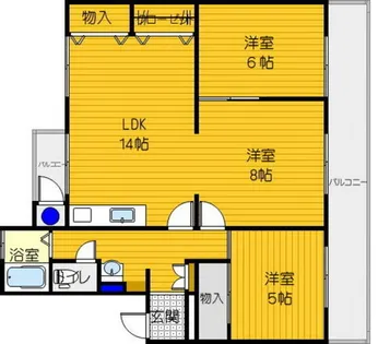 輝国住宅2号棟【251号室】の間取り