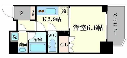リーガル靭公園南Ⅱ【1101号室】の間取り