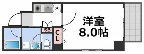エイトステイツ玉造【4階】の間取り