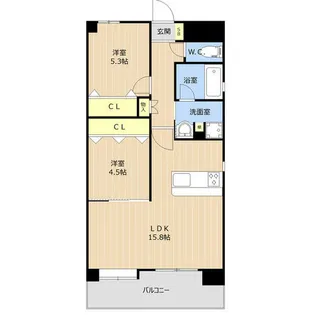 グランシャリオ高宮東【6階】の間取り