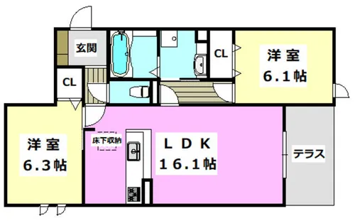 グラサ上穂積【1階】の間取り