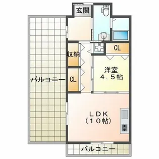 ジュリオ朝霧【6階】の間取り