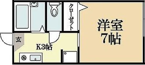 アテッサ京都【A107号室】の間取り