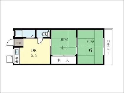 コーポラスウエダ【3号室】の間取り