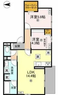 エスタブレ平野西【1階】の間取り