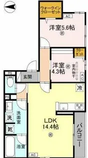 エスタブレ平野西【2階】の間取り