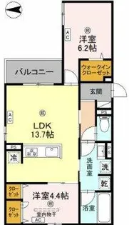 エスタブレ平野西【3階】の間取り
