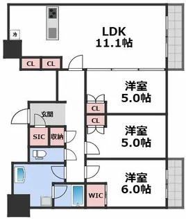 シエリアタワー中之島【35階】の間取り