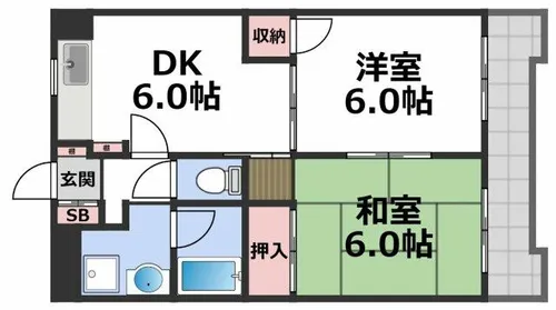 シャトー晃正【2階】の間取り