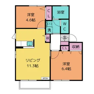 カーサ21 B棟【2階】の間取り