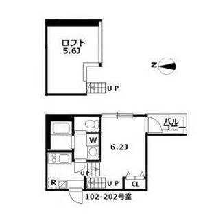 サダルスウド【202号室】の間取り