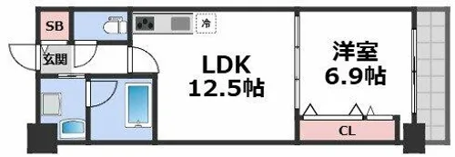 グランセジュール大国町【7階】の間取り