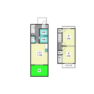 愛知県名古屋市名東区極楽3丁目【テラスハウス】の間取り