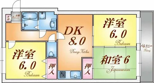 ロイヤルコートナグラ【3階】の間取り