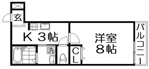 フジパレス萱島信和町Ⅰ番館【3階】の間取り