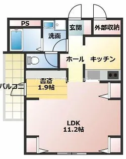グランツコートジョン立花町【1階】の間取り