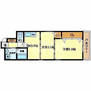ロイヤルヒルI【5階】の間取り