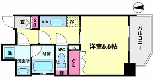 リーガル靭公園南Ⅱ【11階】の間取り