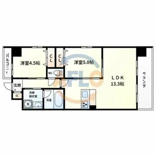 スプランディッド大阪ベイサイドDUE【7階】の間取り