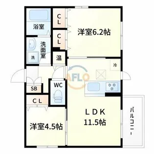 EL・SERENO江坂 WEST【1階】の間取り