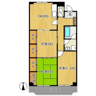 共和コーポラス【511号室】の間取り
