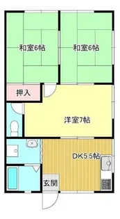 ウイズはかざ【101号室】の間取り