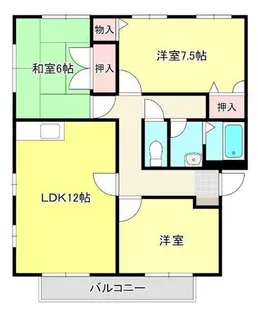 めーぷるまちぶん A棟【101号室】の間取り
