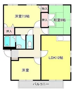 めーぷるまちぶん A棟【202号室】の間取り