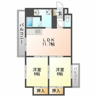 コーポラス寺内【5階】の間取り