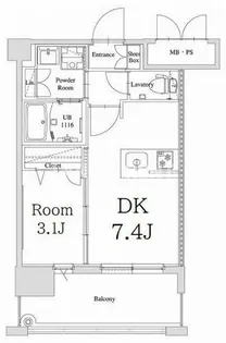 エンクレスト天神GLEE【4階】の間取り