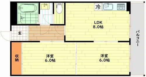 大阪府大阪市中央区高津1丁目【マンション】の間取り