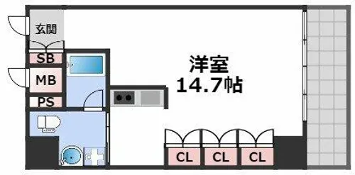 アーデンタワー南堀江【9階】の間取り