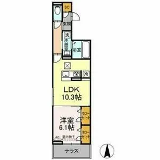 セレスティア助光 B棟【1階】の間取り