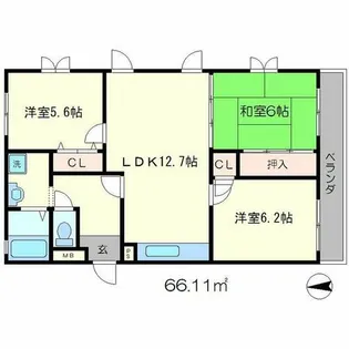 ソレア松ヶ崎【2階】の間取り