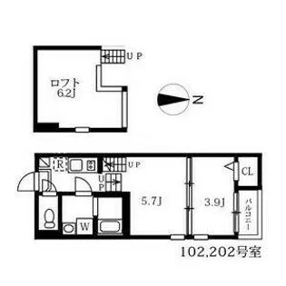アイワイコート名城公園【202号室】の間取り