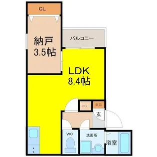 ジーメゾン名古屋楠【3階】の間取り