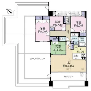 グラン・ブルー宝塚Ⅱ(0003588)【4階】の間取り