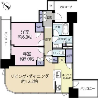 シエリアタワー中之島(0005688)【22階】の間取り