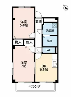 一ツ木ハイツ安井Ⅲ【3階】の間取り
