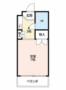 1Rコーポろくえん【3階】の間取り