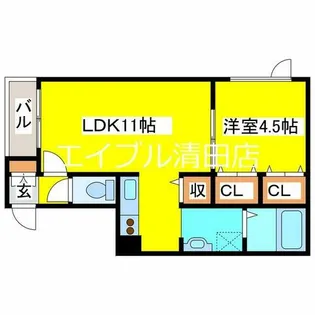 風と光【205号室】の間取り