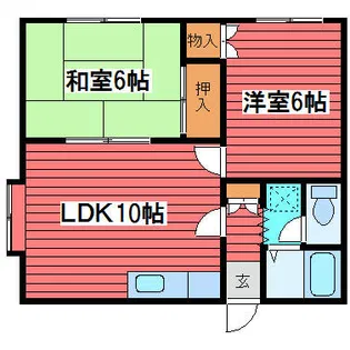 フロスティ月寒東【202号室】の間取り