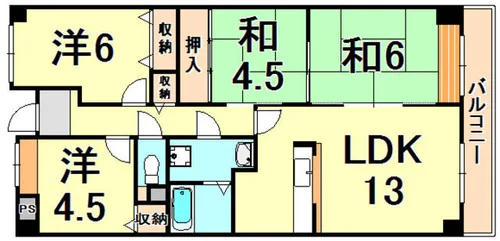 クレール西宮北口【4階】の間取り