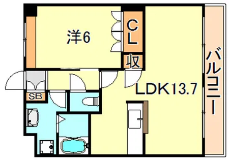 WEST HILLS 弐番館【1階】の間取り