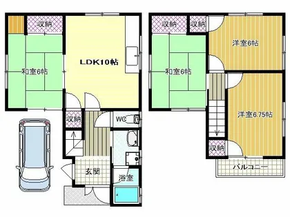 大阪府羽曳野市西浦6丁目【一戸建】の間取り