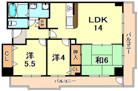 コモンパレス清水が丘【2階】の間取り
