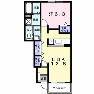 ストラーレ 牛川【1階】の間取り